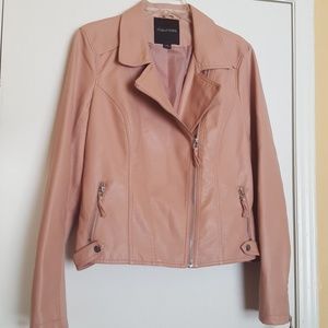 Dusty pink faux leather jacket
